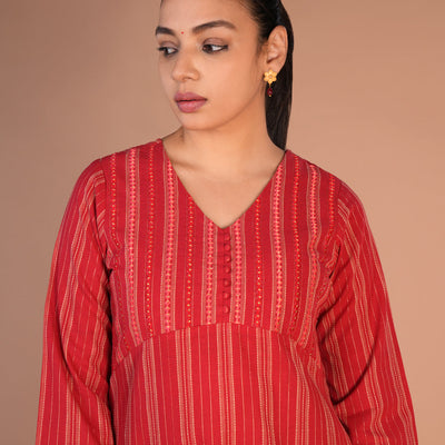 Fiesty Red cotton Kurti