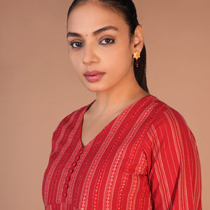 Fiesty Red cotton Kurti