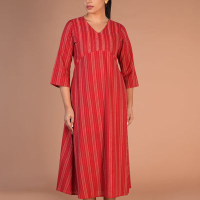 Fiesty Red cotton Kurti