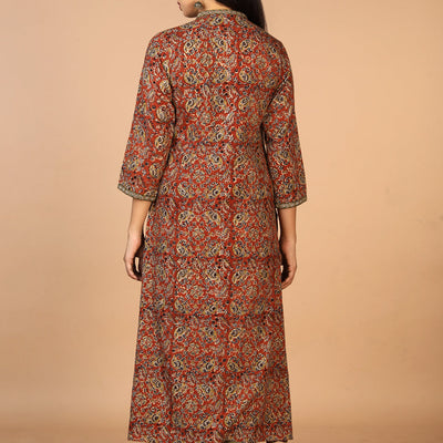 Embroidered cotton kalamkari kurti