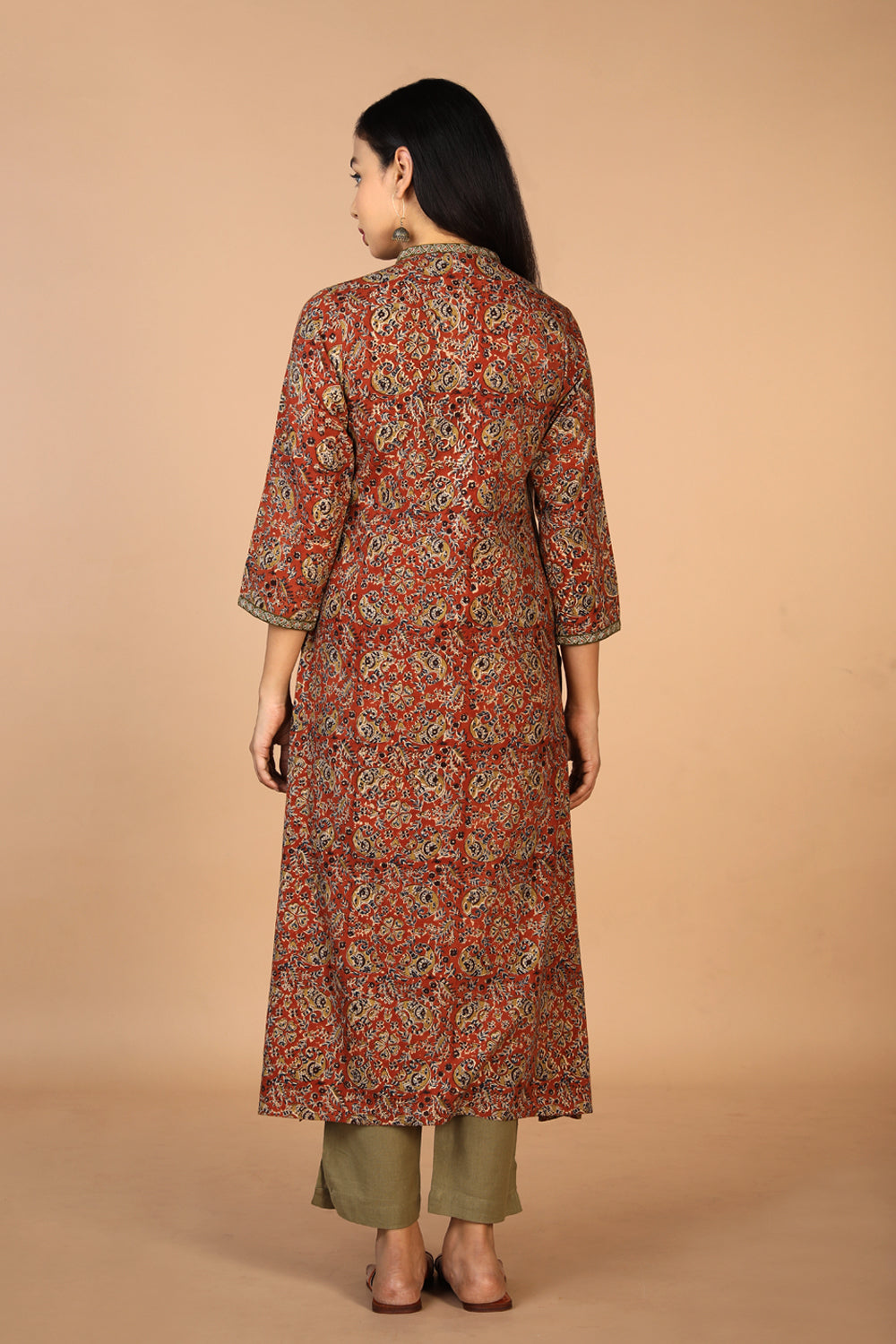 Embroidered cotton kalamkari kurti