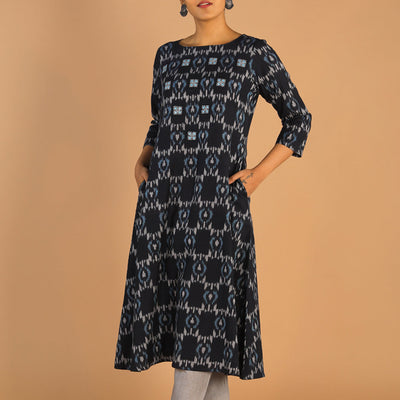 Cotton Ikat kurti