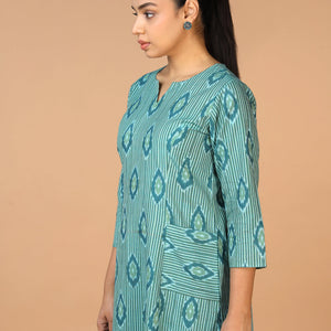 Handwoven Cotton Pochampally Ikat Kurti