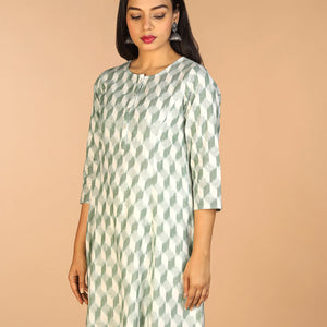 Handwoven cotton Pochampally Ikat kurta