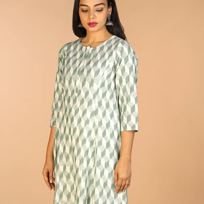 Handwoven cotton Pochampally Ikat kurta
