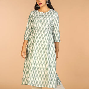 Handwoven cotton Pochampally Ikat kurta