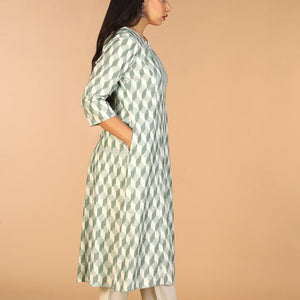 Handwoven cotton Pochampally Ikat kurta