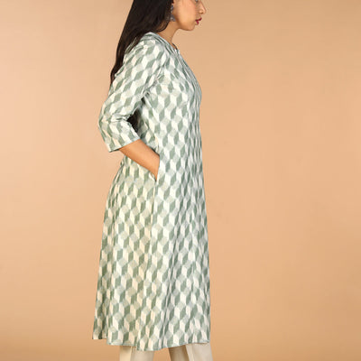 Handwoven cotton Pochampally Ikat kurta