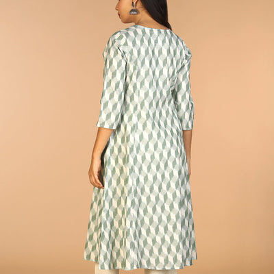 Handwoven cotton Pochampally Ikat kurta