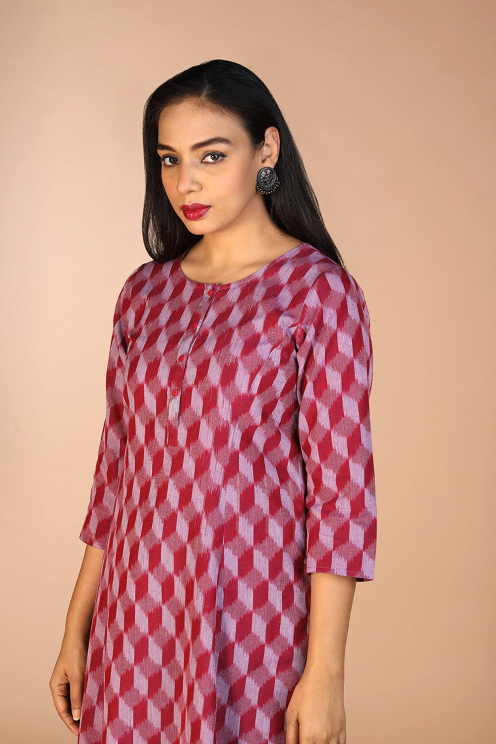 Handwoven cotton Pochampally Ikat kurta