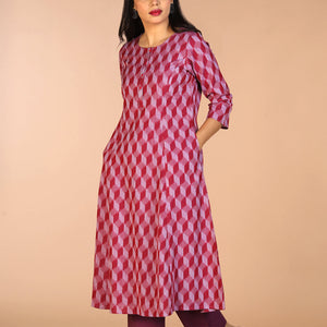 Handwoven cotton Pochampally Ikat kurta
