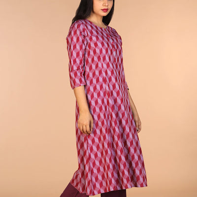 Handwoven cotton Pochampally Ikat kurta