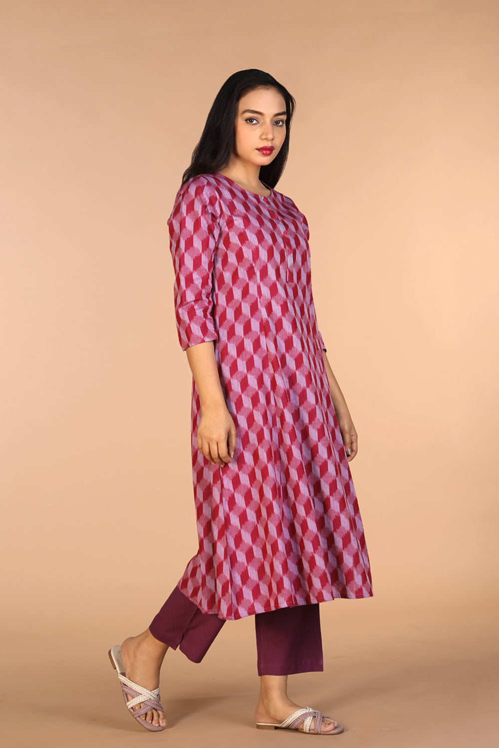 Handwoven cotton Pochampally Ikat kurta