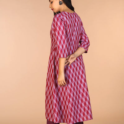 Handwoven cotton Pochampally Ikat kurta