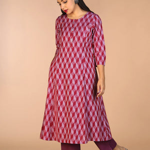 Handwoven cotton Pochampally Ikat kurta