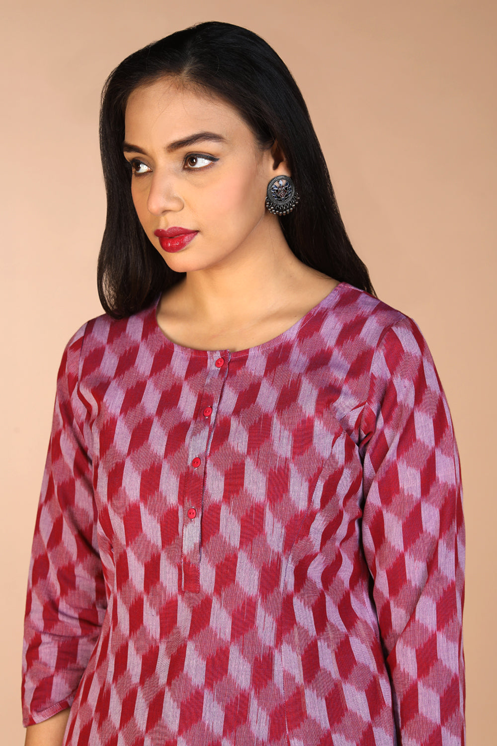 Handwoven cotton Pochampally Ikat kurta