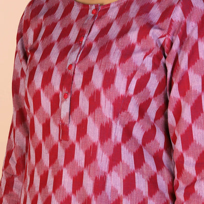 Handwoven cotton Pochampally Ikat kurta