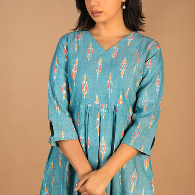 Handwoven cotton Pochampally Ikat kurti
