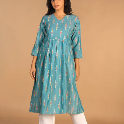 Handwoven cotton Pochampally Ikat kurti