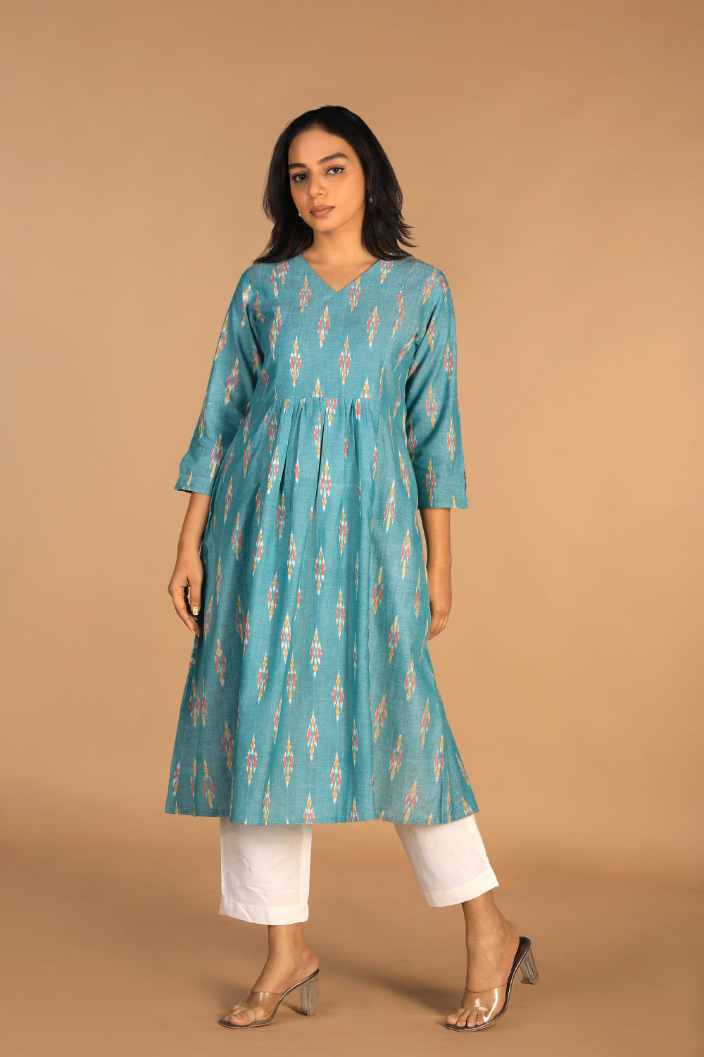 Handwoven cotton Pochampally Ikat kurti