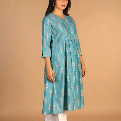 Handwoven cotton Pochampally Ikat kurti
