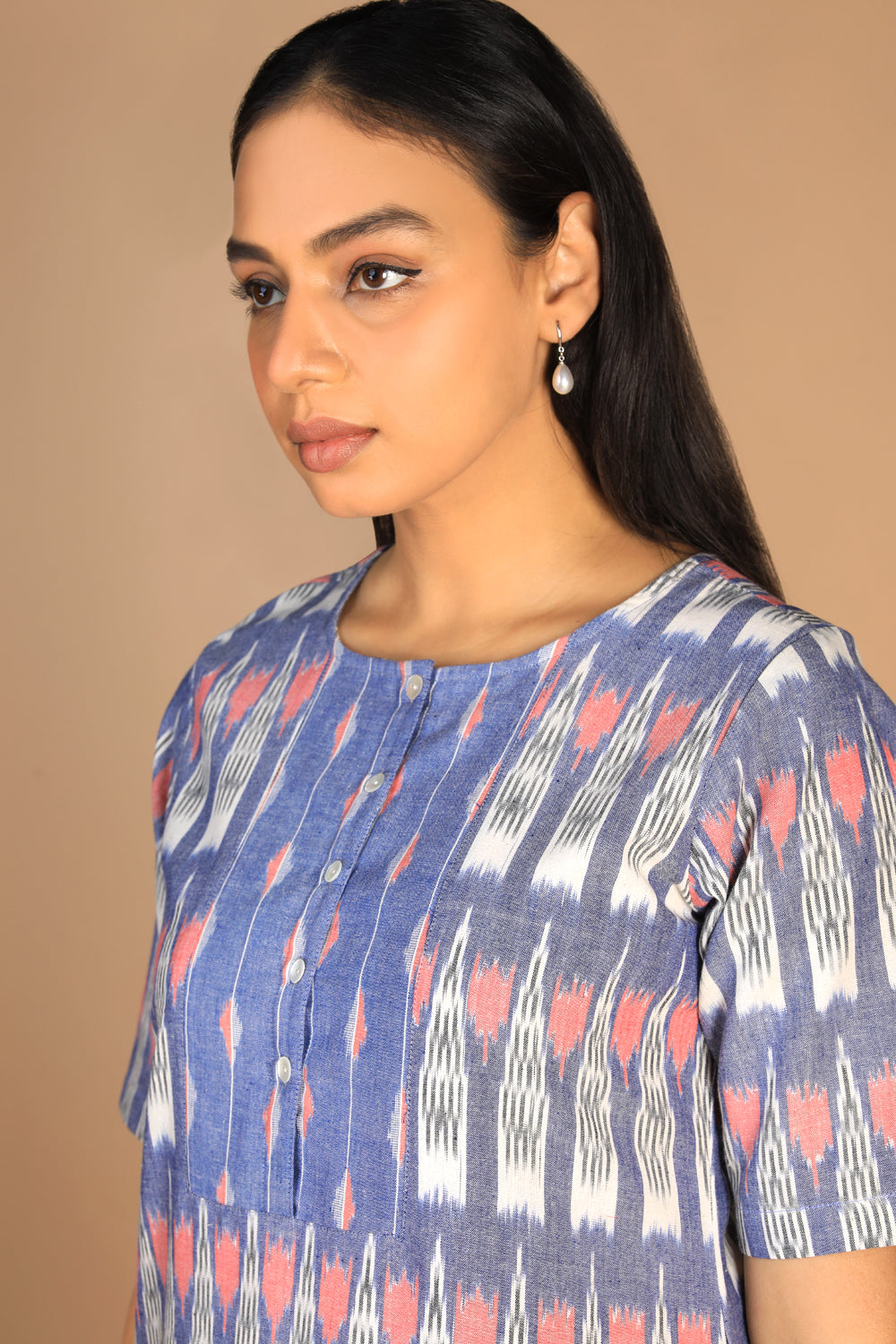 Handwoven cotton pochampally Ikat kurti