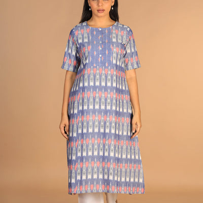 Handwoven cotton pochampally Ikat kurti