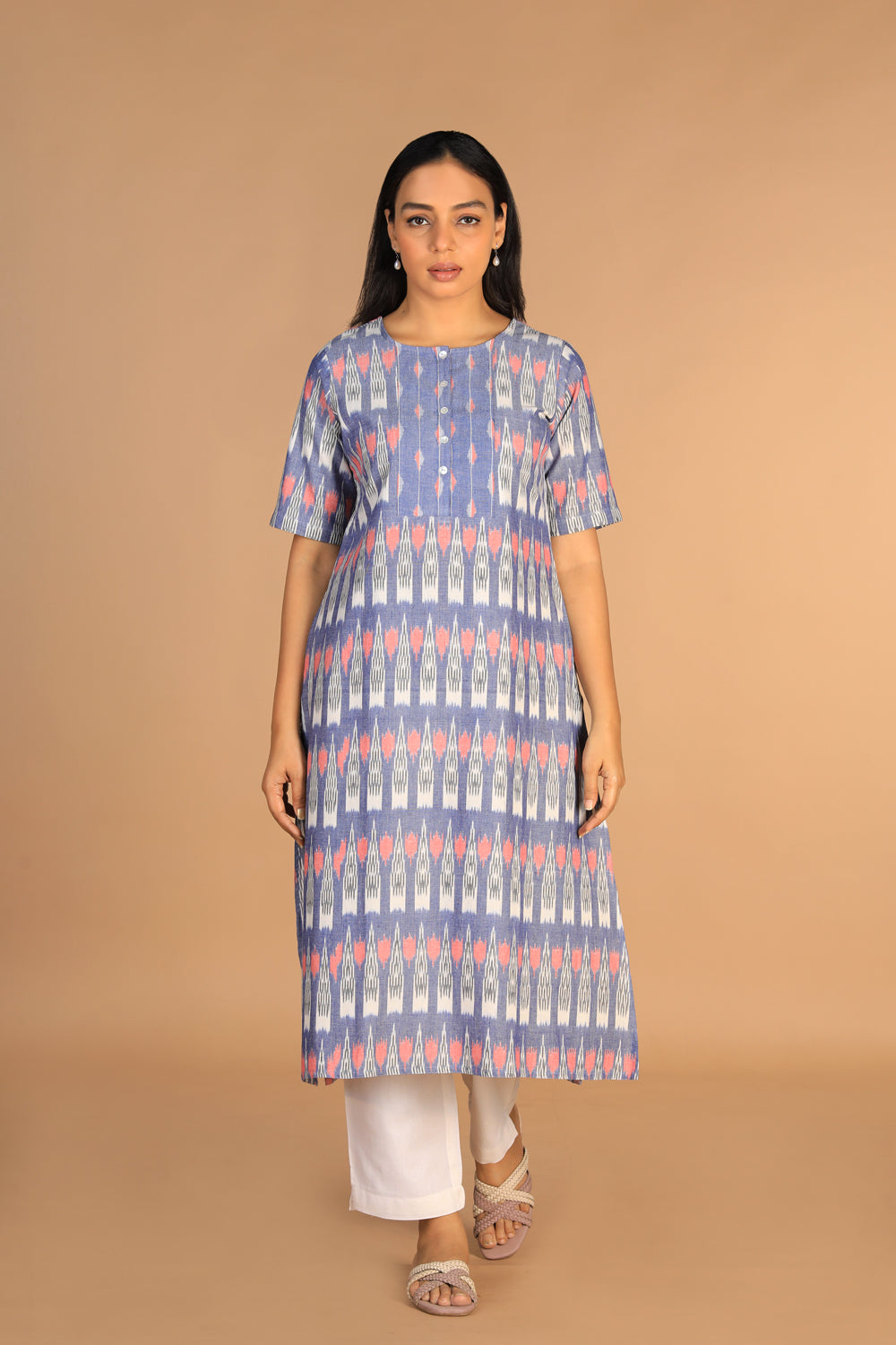 Handwoven cotton pochampally Ikat kurti