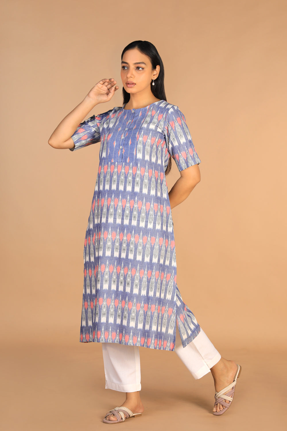 Handwoven cotton pochampally Ikat kurti