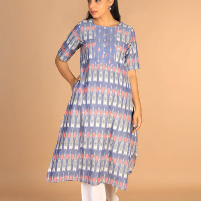 Handwoven cotton pochampally Ikat kurti