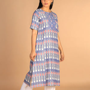 Handwoven cotton pochampally Ikat kurti