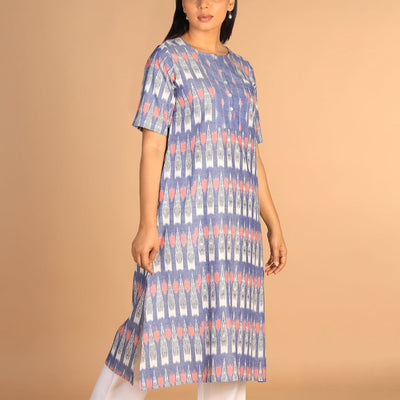 Handwoven cotton pochampally Ikat kurti