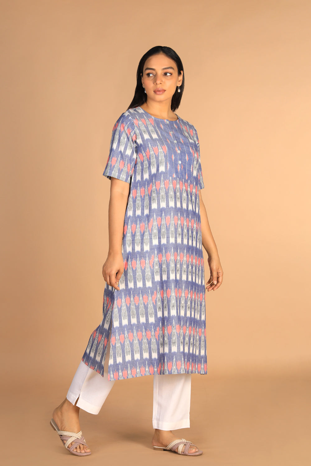 Handwoven cotton pochampally Ikat kurti