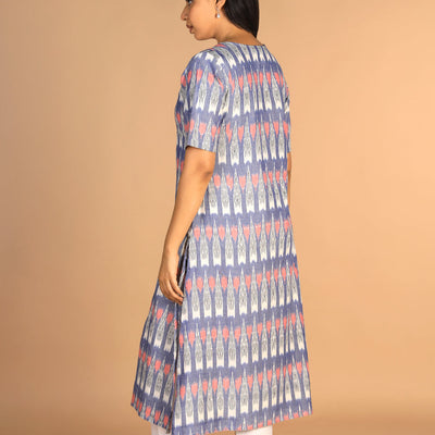 Handwoven cotton pochampally Ikat kurti