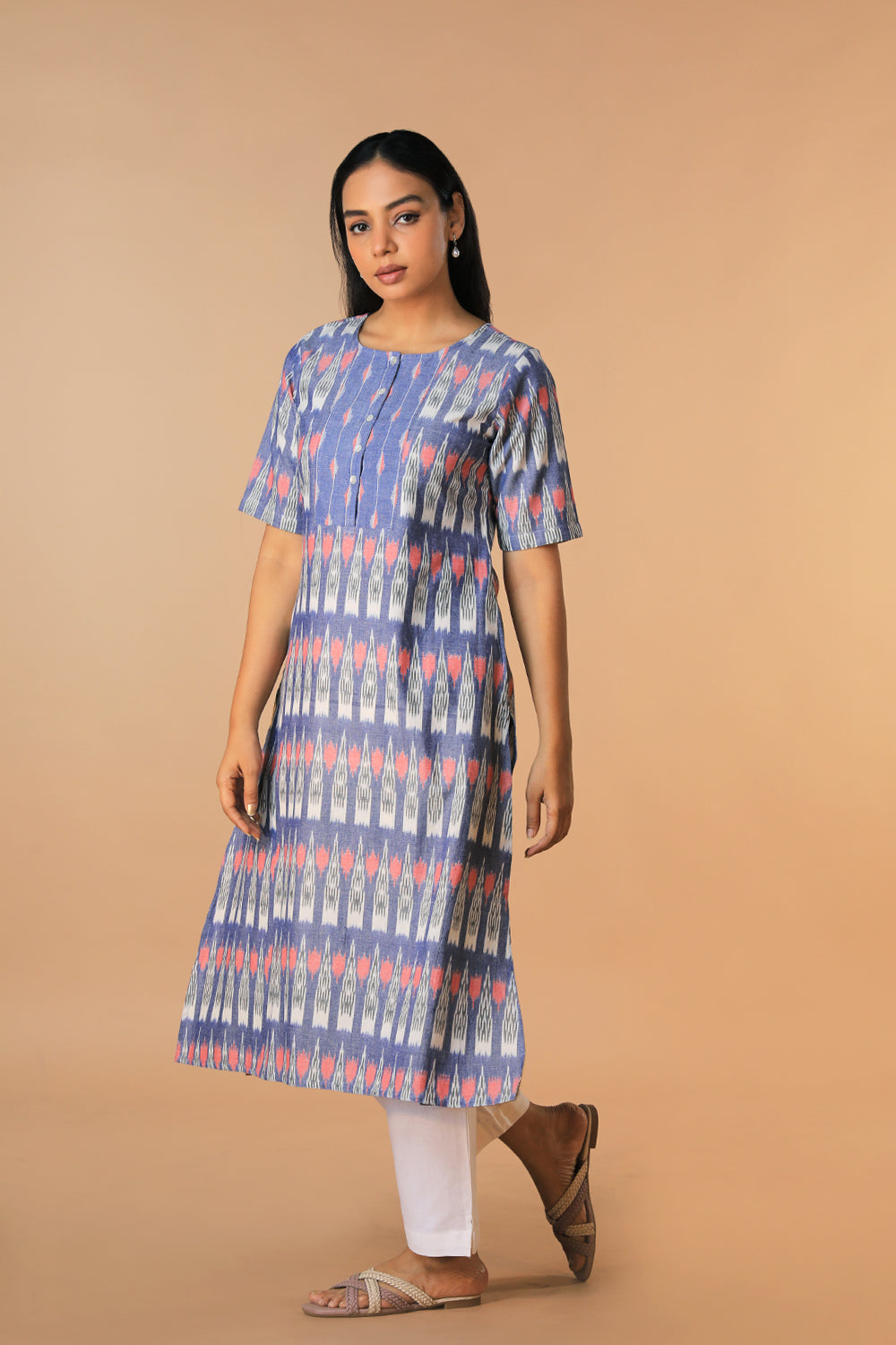 Handwoven cotton pochampally Ikat kurti