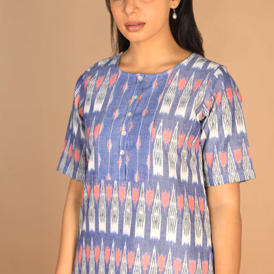 Handwoven cotton pochampally Ikat kurti
