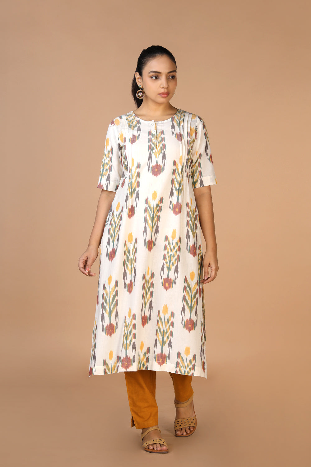 Handwoven cotton Pochampally Ikat Kurta
