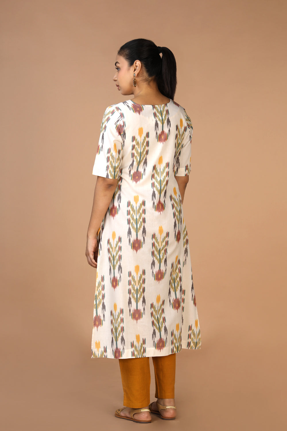 Handwoven cotton Pochampally Ikat Kurta