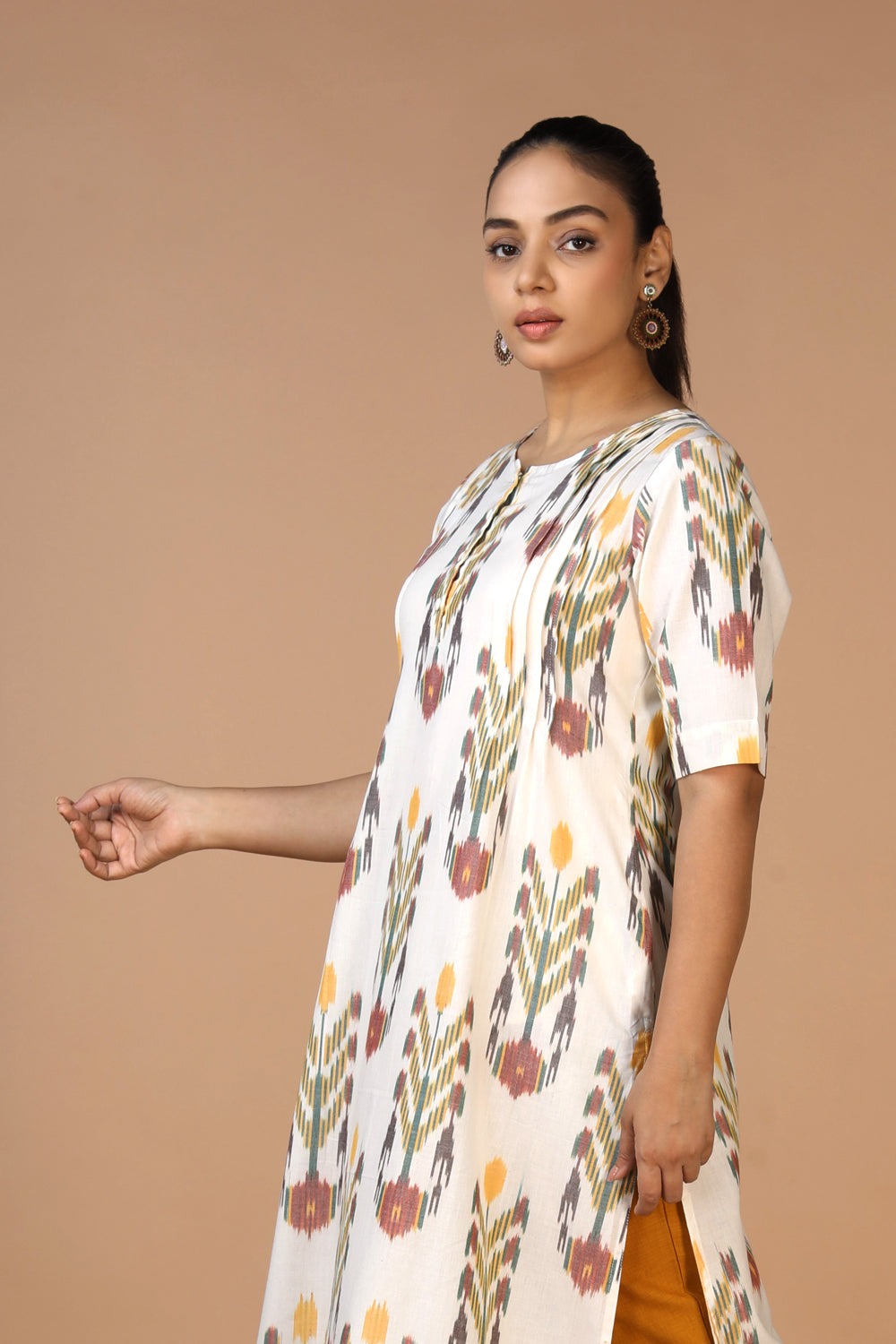 Handwoven cotton Pochampally Ikat Kurta