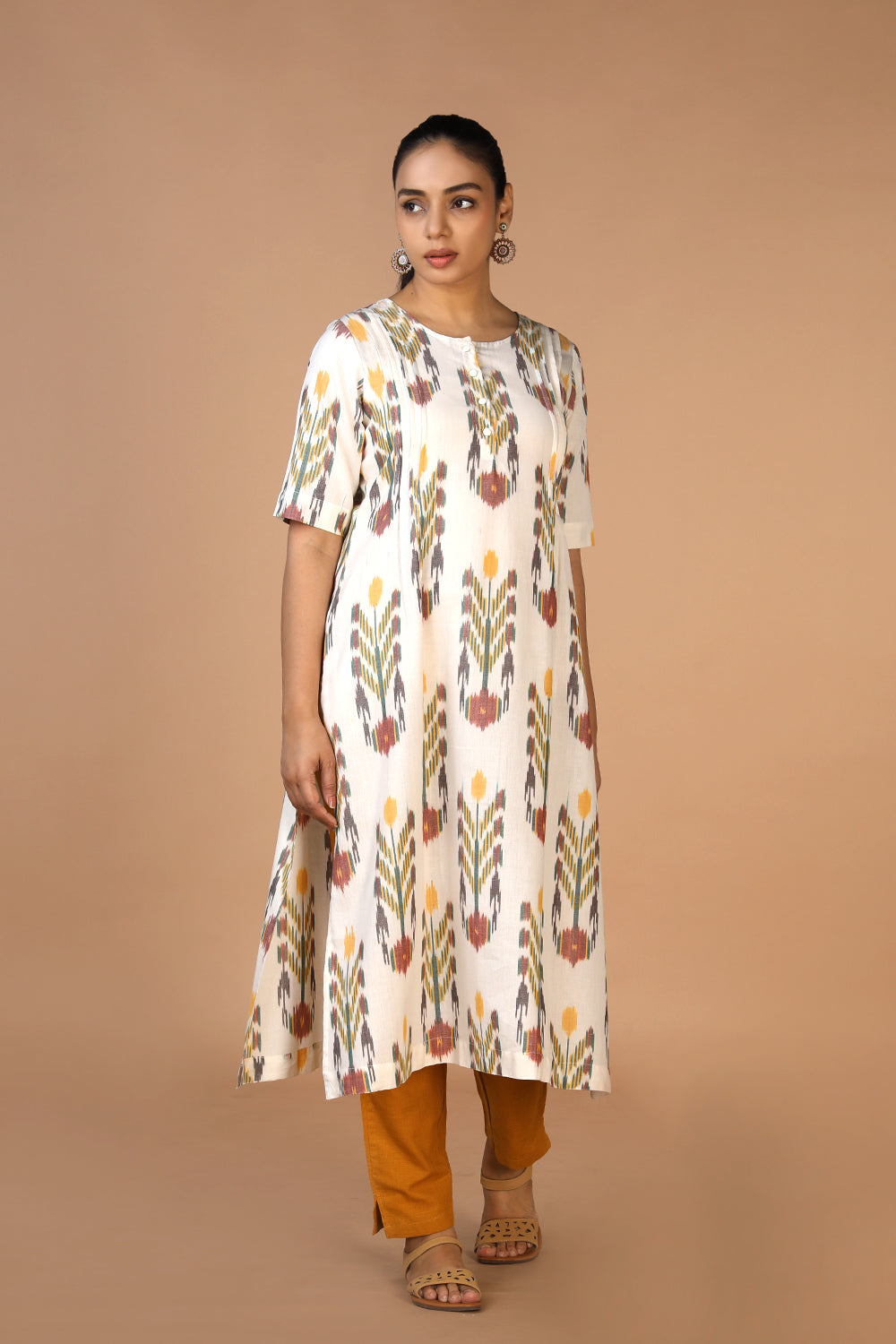 Handwoven cotton Pochampally Ikat Kurta