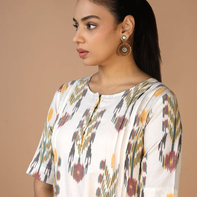 Handwoven cotton Pochampally Ikat Kurta