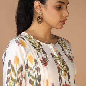 Handwoven cotton Pochampally Ikat Kurta