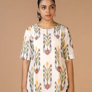Handwoven cotton Pochampally Ikat Kurta