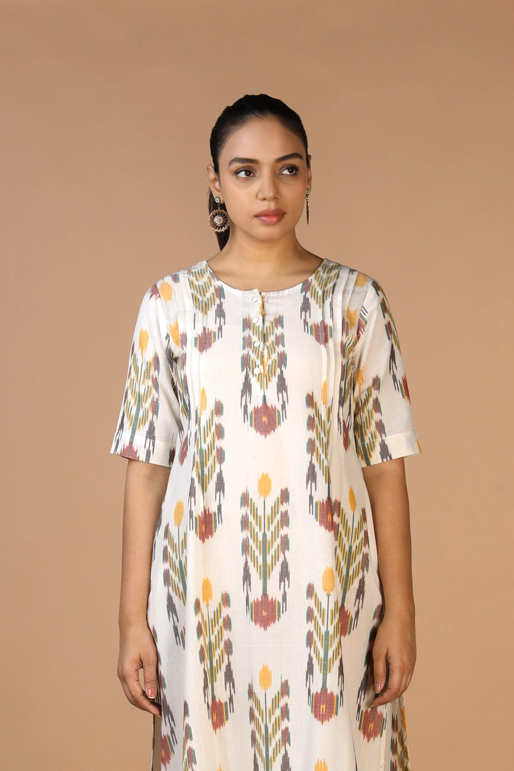 Handwoven cotton Pochampally Ikat Kurta