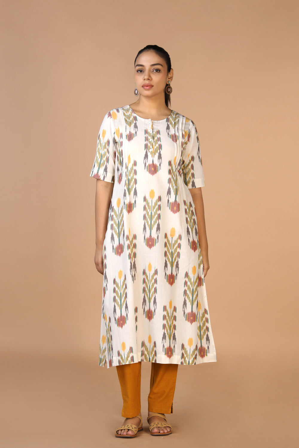 Handwoven cotton Pochampally Ikat Kurta