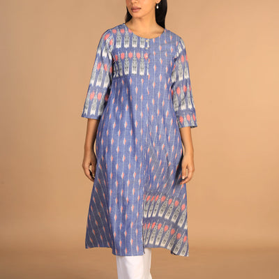 Handwoven cotton pochampally Ikat kurti