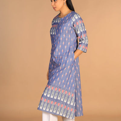 Handwoven cotton pochampally Ikat kurti