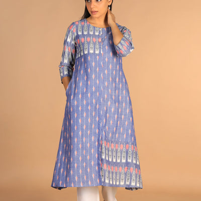 Handwoven cotton pochampally Ikat kurti
