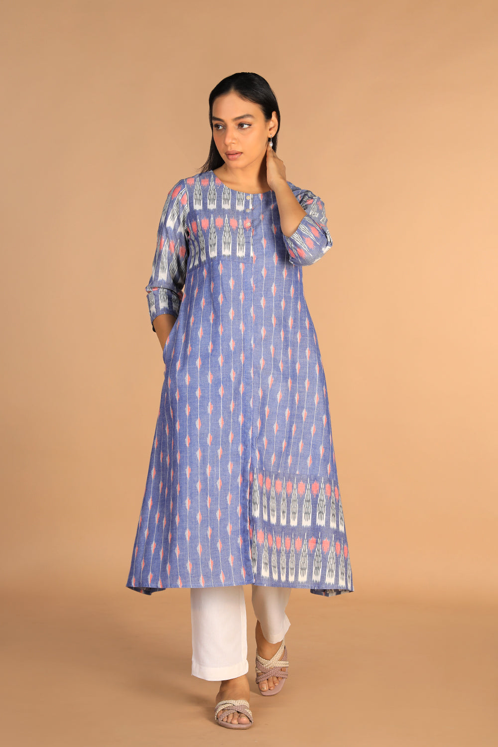 Handwoven cotton pochampally Ikat kurti