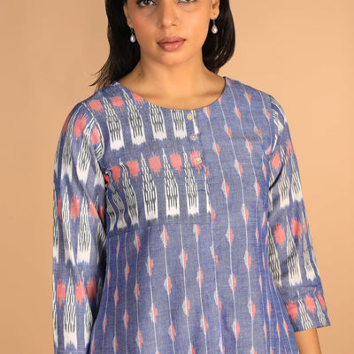Handwoven cotton pochampally Ikat kurti